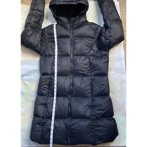 EDDIE BAUER MEDIUM PARKA COAT EB550 WINTER PUFFER JACKET BLACK HOODIE 75% DOWN - Picture 11 of 12